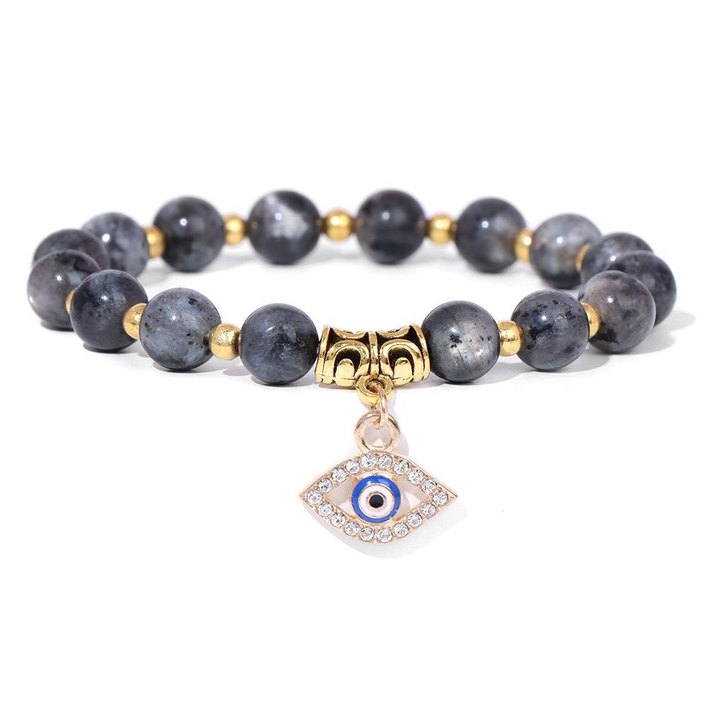 Fashion Evil Eye Natural Stone Beaded Bracelet for Women Men Amulet Protection Jewelry Yoga Spiritual Friendship Gifts