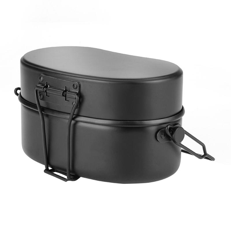 Portables Camping Lunch Box Large Capacity Double Training Reusable Lunch Box for Hot and Cold Food