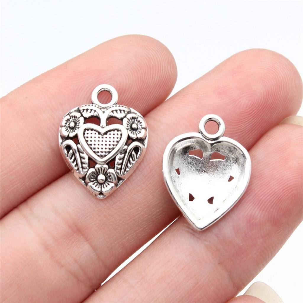 Charms Peach Heart-shaped Love Pendants Vintage Jewelry Supplies ZC094