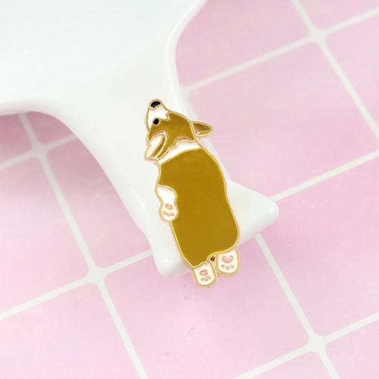 Cute Corgi Dog Enamel Brooch Pin Unisex Denim Jacket Collar Sweater Scarf Badge