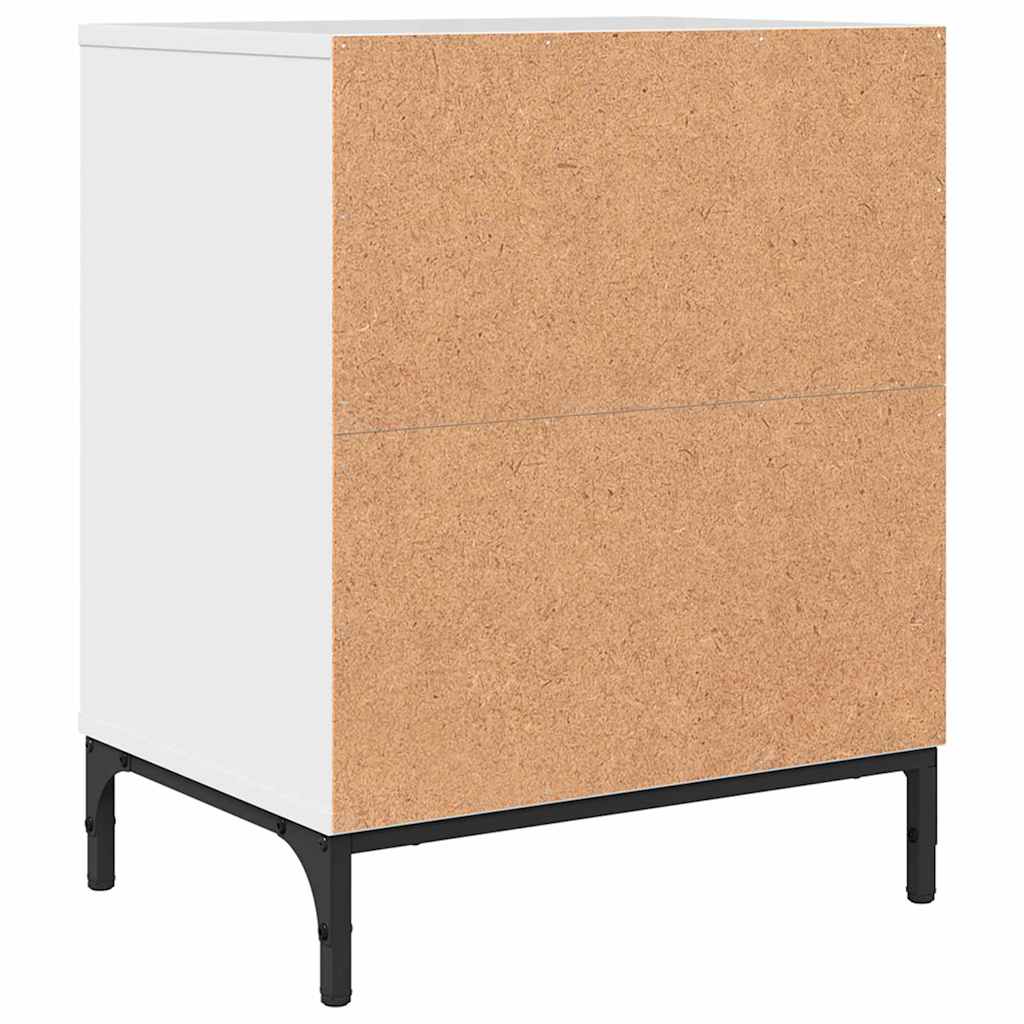 Nightstand High Gloss White 49 X 36 X 61 Cm Particleboard