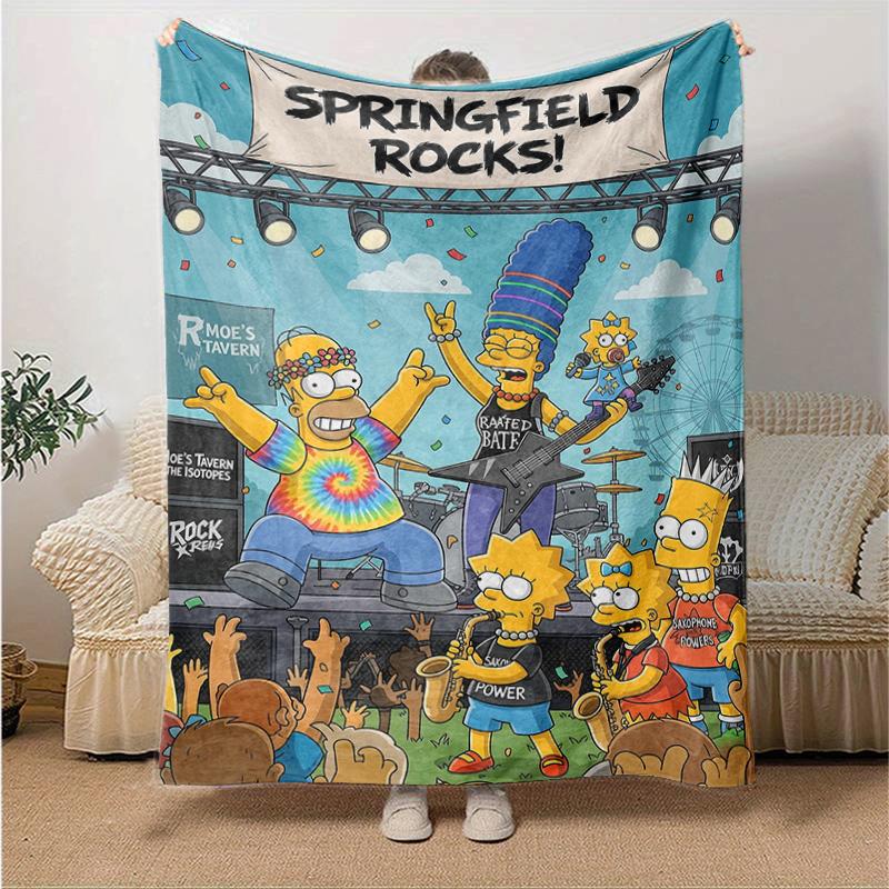 1Pc Springfield Rocks Concert Blanket Soft And Comfortable Casual Warm Camping Travel Christmas Halloween Gift M921905