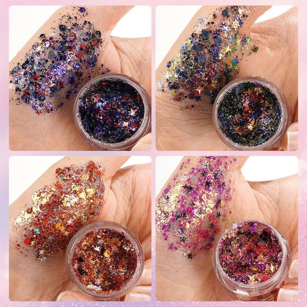 New Mermaid Looks Body Face Glitter Gel Shining Long-Lasting Body Glitter Gel Body Makeup Gel for Hair