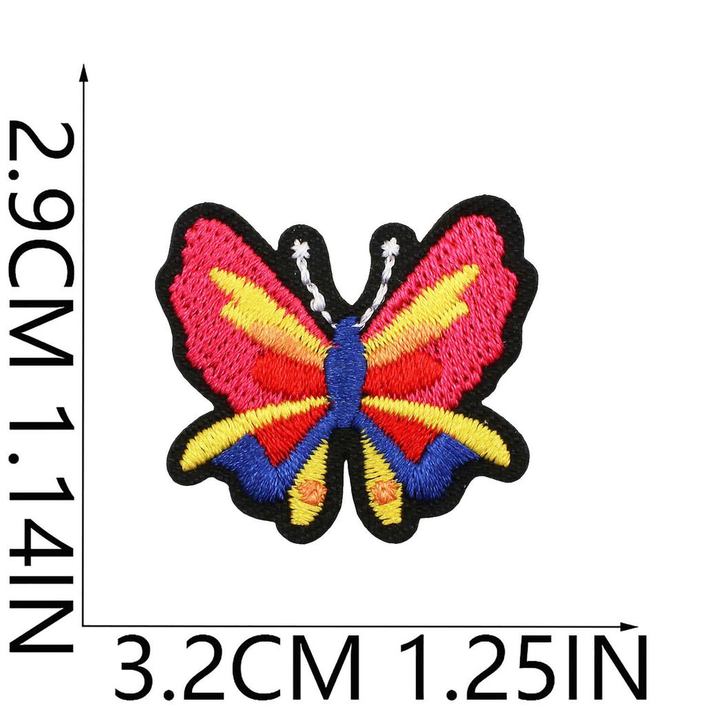 Cartoon Exquisite Butterfly Embroidery Cloth Sticker Colorful Butterfly Patch Sticker Clothes Bag Decoration Blue Butterfly Chapter Boy