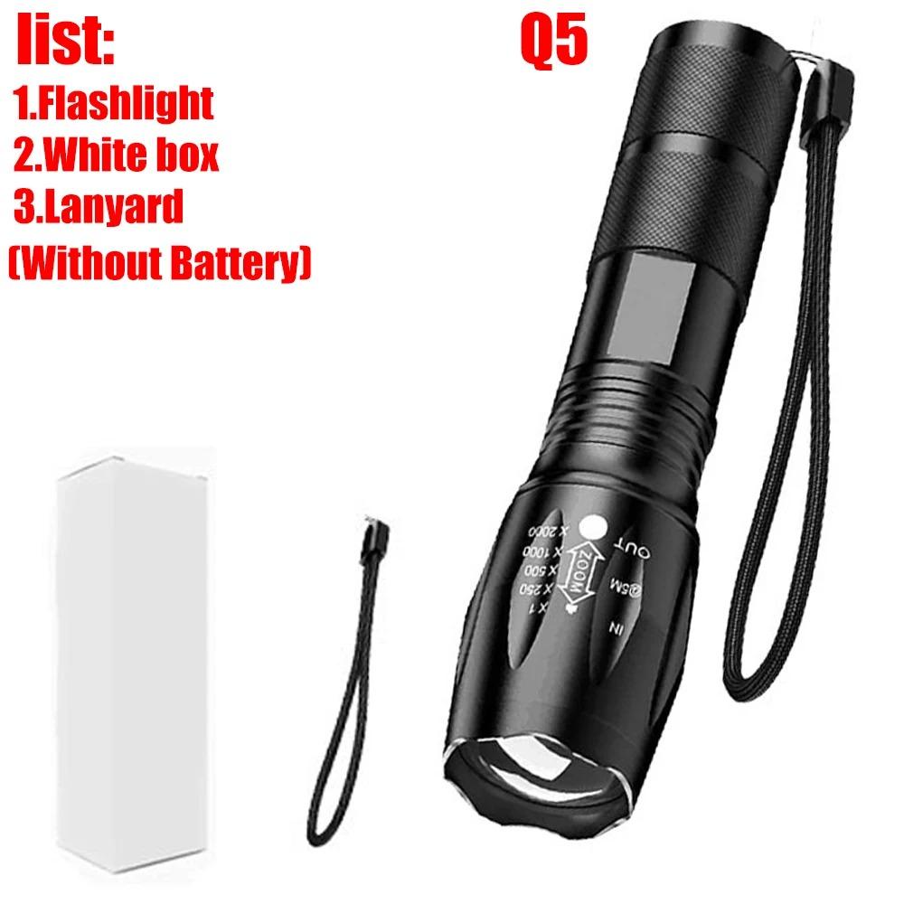 High Power LED Flashlights Camping Torch 5 Light Modes Zoom Light Aluminum Alloys Waterproof Material External 3 AAA Battery