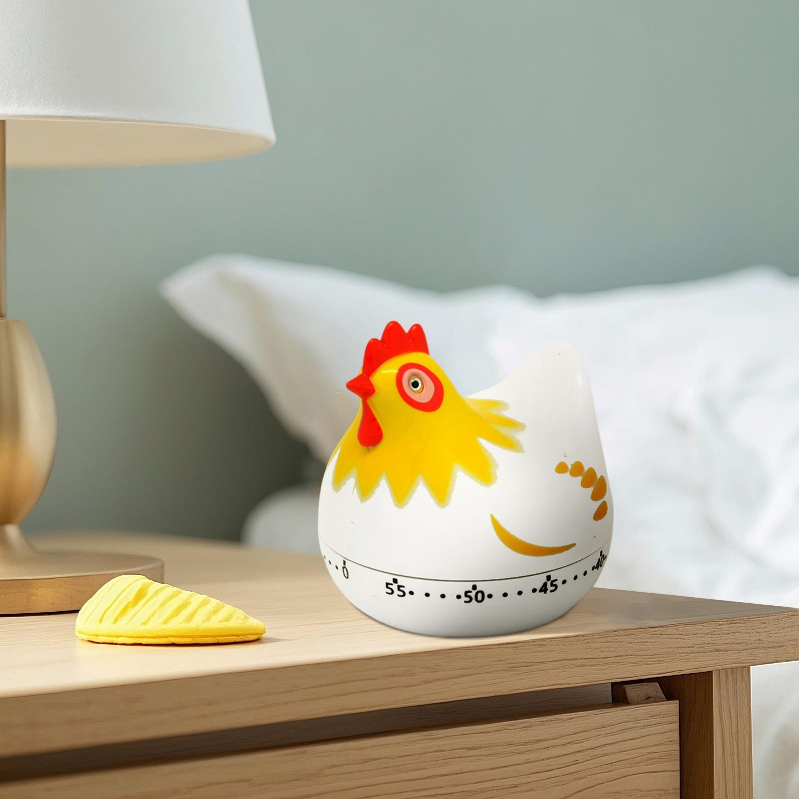 

55 Minutes Novelty Kitchen Timer Cute Chicken Pattern Mechanical Rotating Alarm For Cooking Baking Countdown Clock белый
