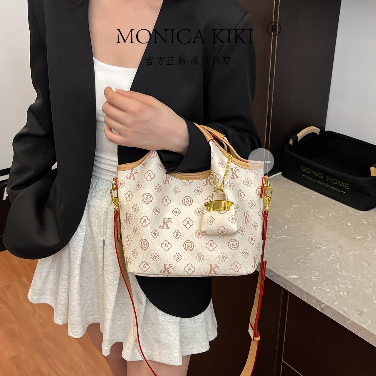 

Handbag 2025 New Light Luxury Premium Textured Mother and Child Bag Large Capacity Retro Old Flower Vegetable Basket Bag Commuter