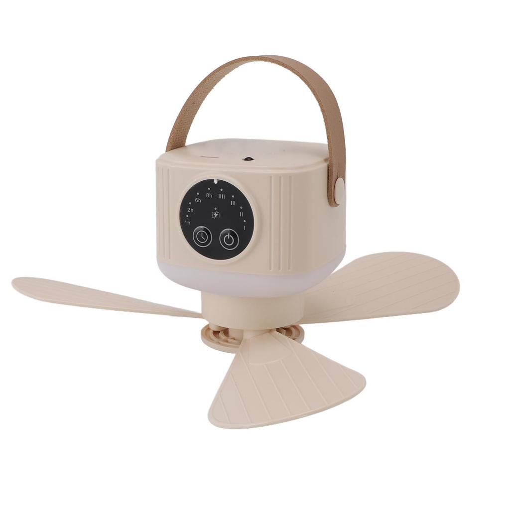 USB-betriebener Deckenventilator mit Licht 4 Geschwindigkeiten Timerfunktion 7200mAh Akku Fernbedienung Camping
