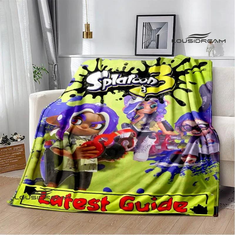 3D Cartoon game Splatoon printed blankets Picnic blanket Warm Flannel blankets Home bed linings blankets for beds Birthday Gift