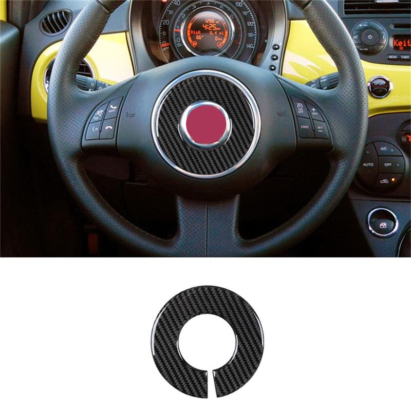Black Car Interior Decoration Protection Carbon Fiber Sticker For Fiat 500 2012-2015 With Navigation System