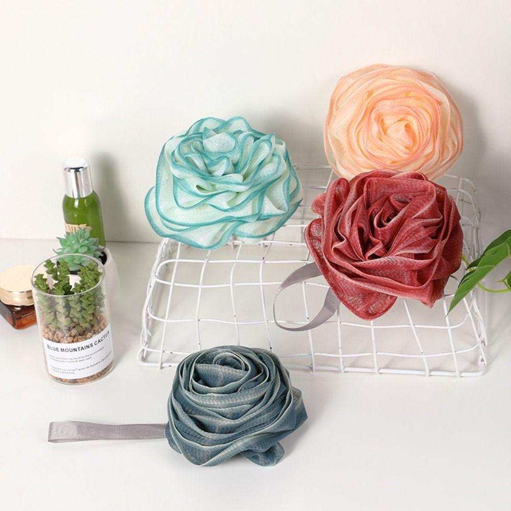Mesh Rose Bath Ball Lightweight Shower Ball Hangable   Bathroom