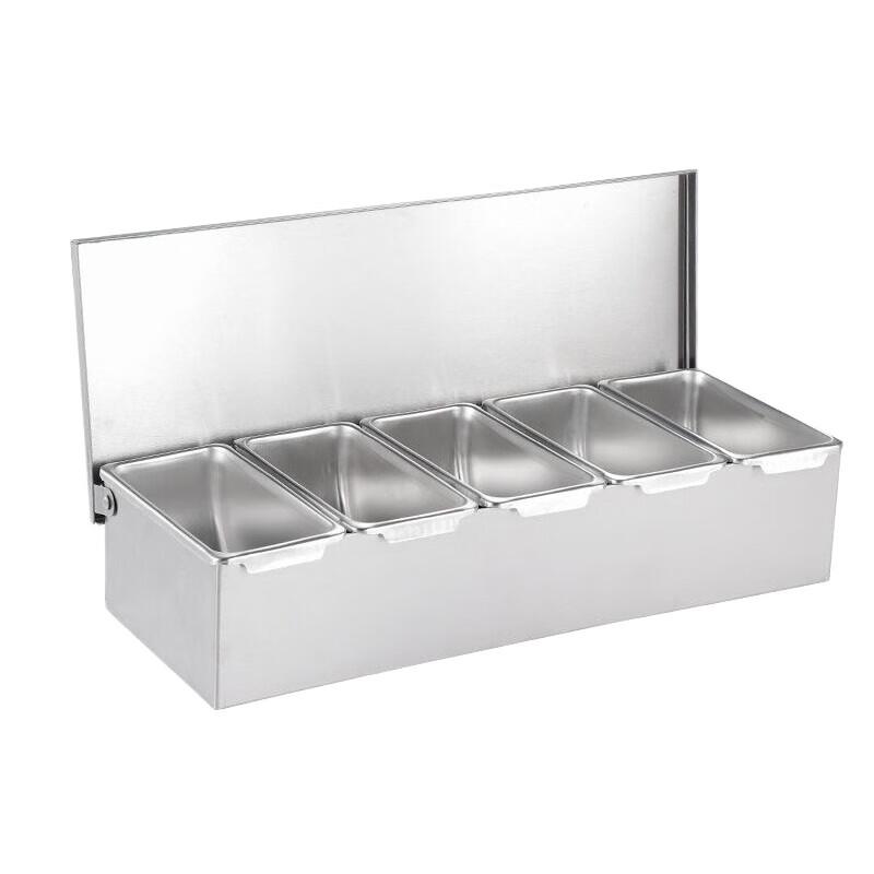 304 Stainless Steel Square Seasoning Box with Lid