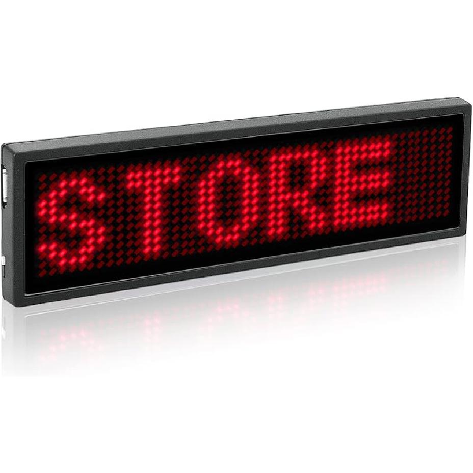 Bluetooth Led Name Badge, Wireless Rechargeable LED Name Tag Scrolling Message Display Programmable LED Signs with Magnet and Pin(Mixcolor) красный