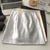 Silver High-Waist Leather Mini Skirt: Anti-Exposure, Korean Style, Versatile for Spring/Autumn, 2025 Women's Fashion