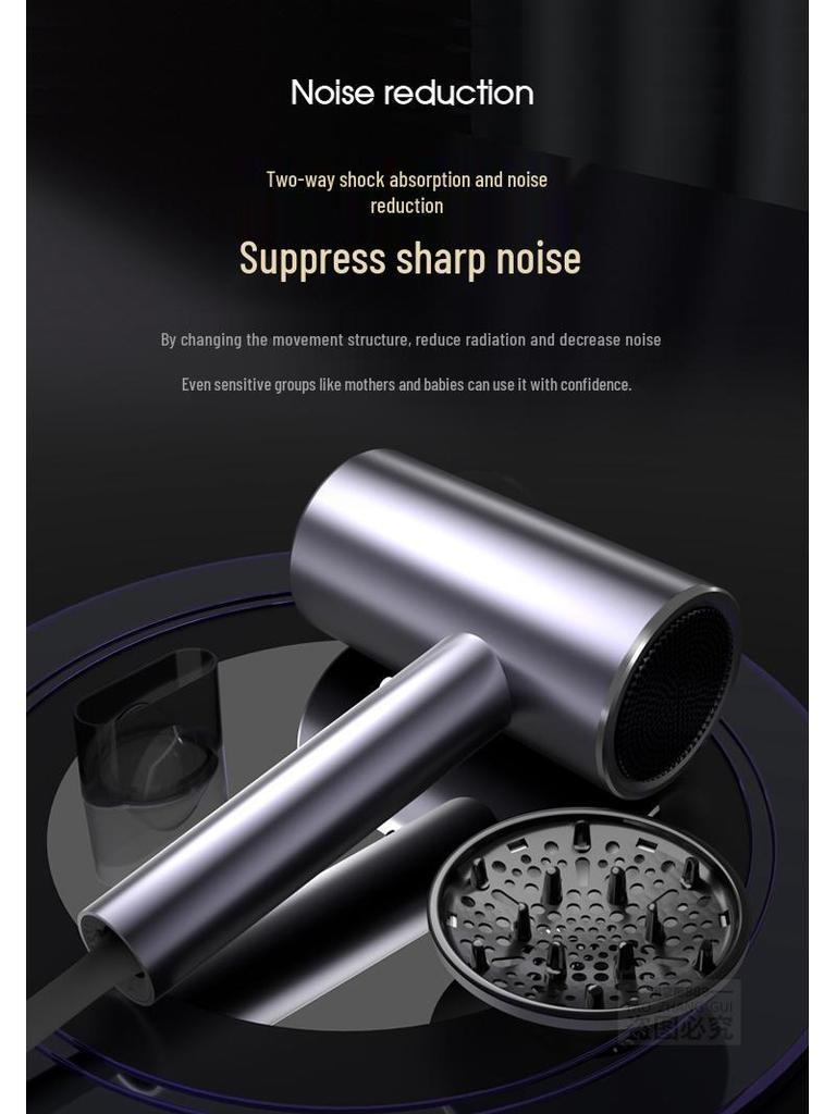 High-Speed Ionic Hair Dryer: Silent, Strong Wind, Quick-Dry, Constant Temperature, High Power for Household and Dormitory Use.