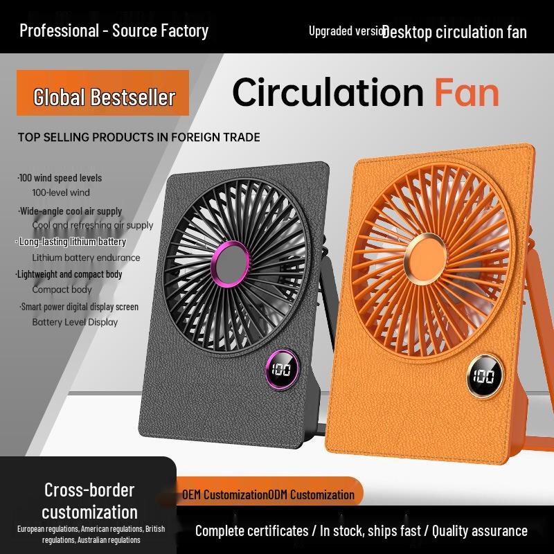 

Compact Digital Display Wall-Mounted High-Speed Mini Fan for Desktop & Office Luxury Gray Purple