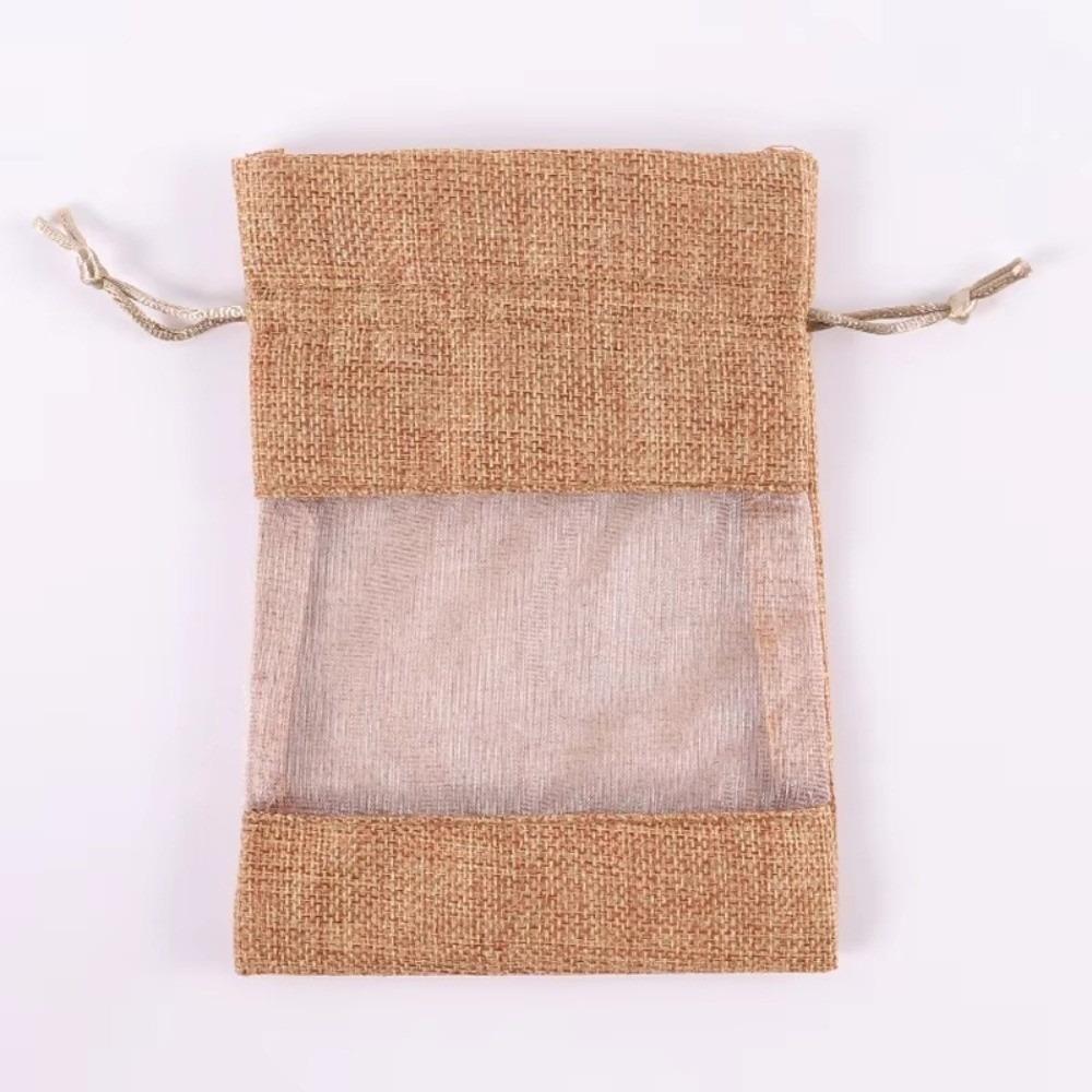 1/10PCS Washable Storage Bags Cotton Linen Burlap Gift Bags Gift Drawstring Bags For Gift Giving