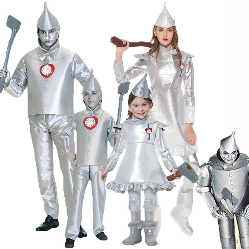 Of Wizard Oz Tin Man Adult Kids Cosplay Costume Boy Girl Fancy Dress Suit Outfit