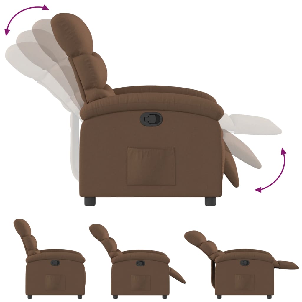 Relaxation Armchair In Brown Fabric