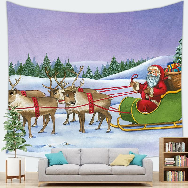 Santa Claus Background Home Hanging Cloth Christmas Tapestry Wall Hanging