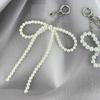 Beaded Phone Lanyard Wrist Strap Bow Shaped Pearls Beads Phone Charm Keychains