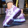 Kid's Luminous  Sneakers Sneakers Led Light Shoes Children's Kids Boys Girls USB Charging Glowing Wheels Parkour Roller Skate Shoes