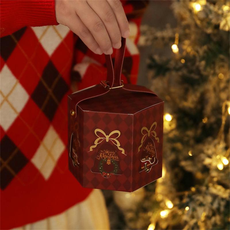 Christmas Box Portable Christmas Gift Box Christmas Eve Packaging Bag Christmas Paper Box Stockings & Gift Holders Products
