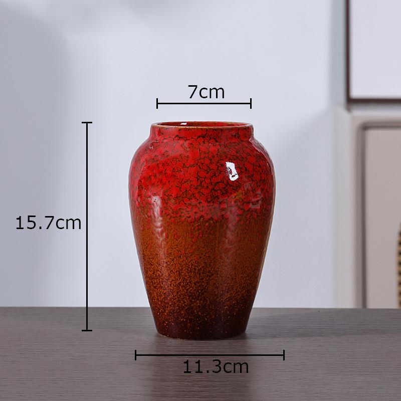 Retro Painted Ceramic Vase Classical Porcelain Plant Pots Table Decoration Flower Arrangement Floral Vases Room Aesthetic Decor
