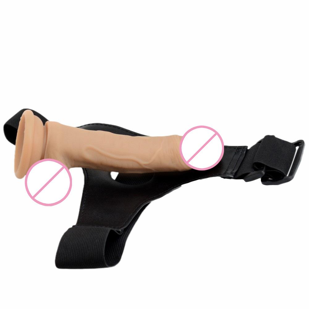 18cm Wearable Dildo Lesbian Adult Sex Toys Femdom Fourth Love Props Strap On Penis Anal Plug Realistic Dick
