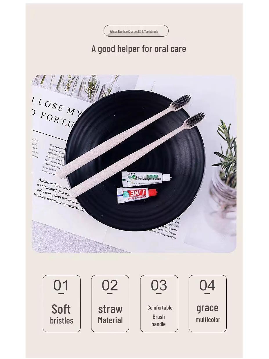 

Одноразовая зубная щетка с мягкой щетиной из бамбукового угля для взрослых - Идеально подходит для гостей и гостиничных принадлежностей Disposable Toothbrush + Toothpaste Set - 10 Sets