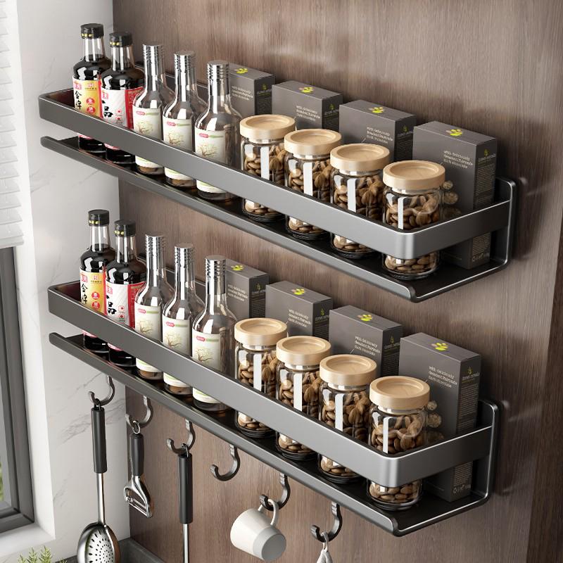 

Настінний кухонний органайзер для спецій кольору збройової сталі