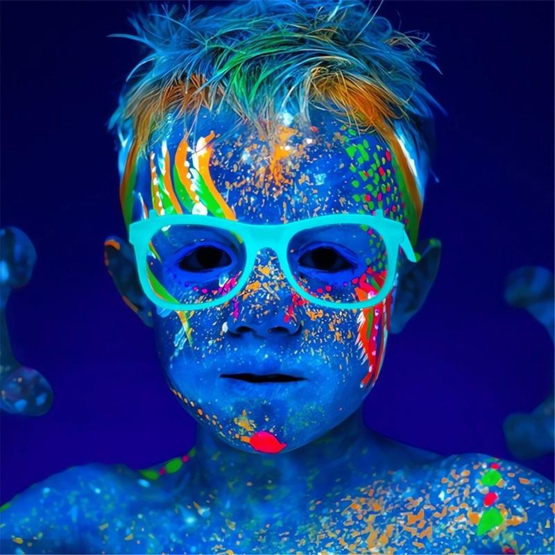 Fluorescent Glasses Frame for Nightclub Light Up Party Glasses Unisex Frame for Halloween Dance Show Props Party Eyewear