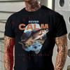 Mountains And A Fish Jumping Men T-Shirt Moto Cotton O-neck Short Sleeve Hip Hop Tee