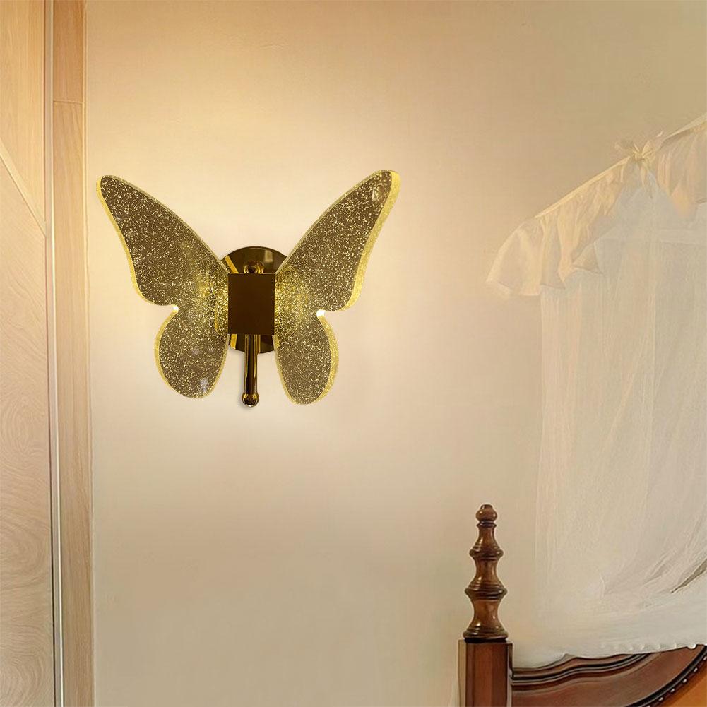 Acrylic Butterfly LED Wall Light Fixture Dimmable Wall Mount Light Ceiling Lamp for Bedroom Living Room Hallway