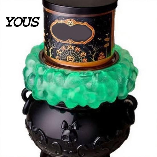 Haunted House Props Halloween Cauldron LED Bubble Light Decor, Color Changing Witch Potion Lamp with Mysterious Purple Lights Light, Spooky