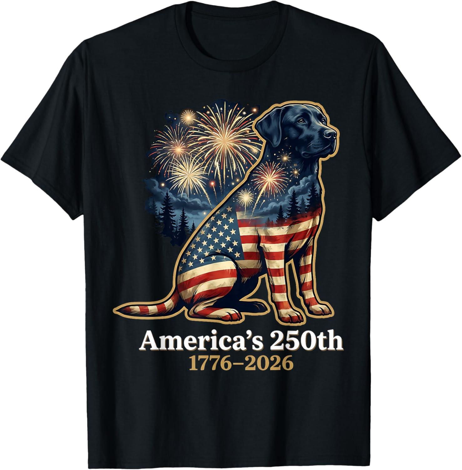 Labrador Retriever America s 250th Anniversary 1776 2026 Unisex T-Shirt XXXXL