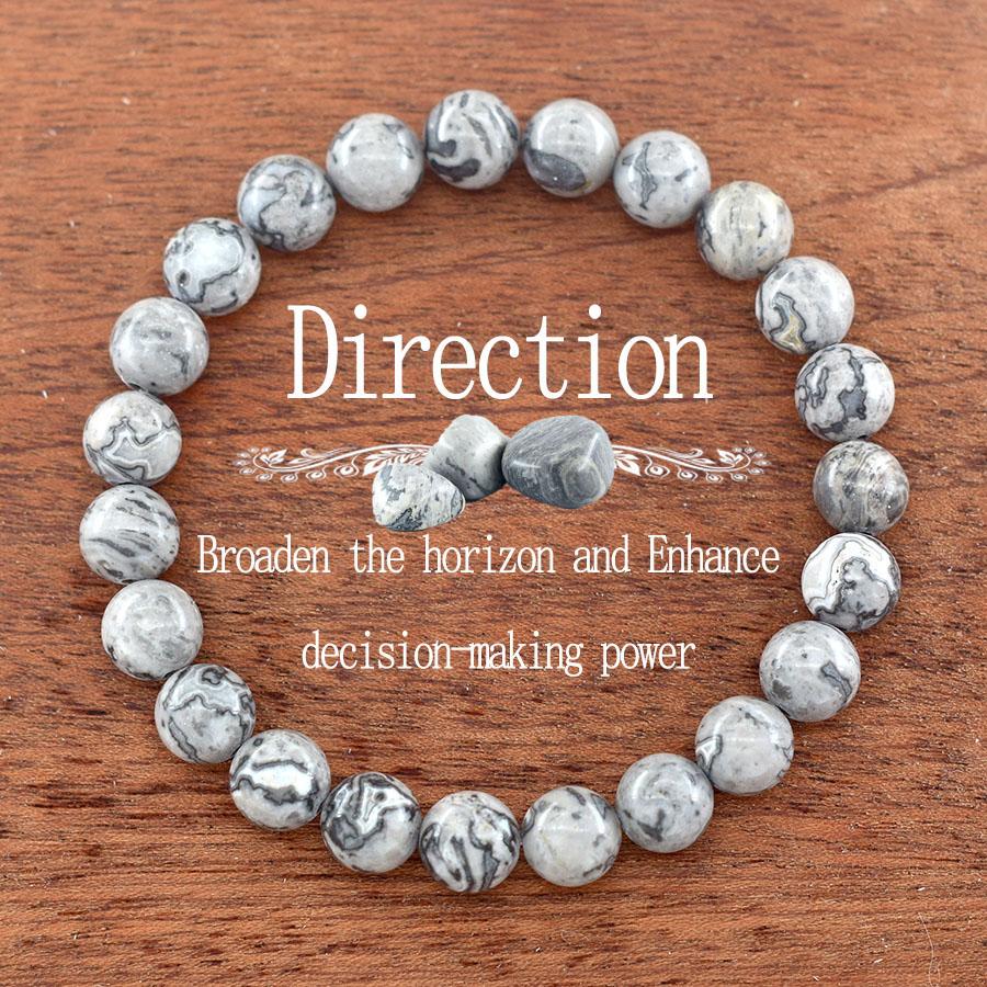 Natürliches Blaues Sandstein Runder Perlen Armband für Mann Mode Vintage Natürlicher Kristall Achat Schmuck für Frauen Yoga Meditation Geschenk