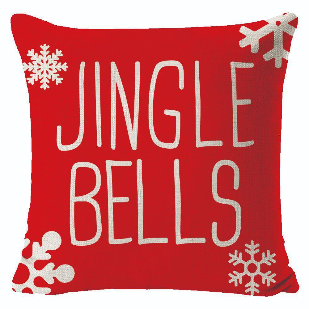 New Christmas Linen Pillow Cover Simple Sofa Pillow Home Printed Cushion Cover