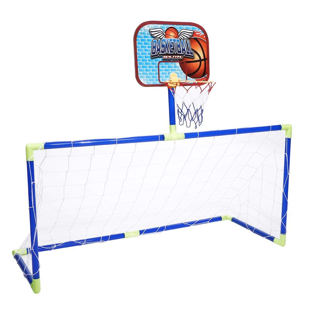 Alomejor1 Soccer Basketball Goal Christmas Toy Gift Simple For Indoor and Outdoor Includes Toy Set [2-in-1] & Set, Set, Assembled, Portable, Foldable,