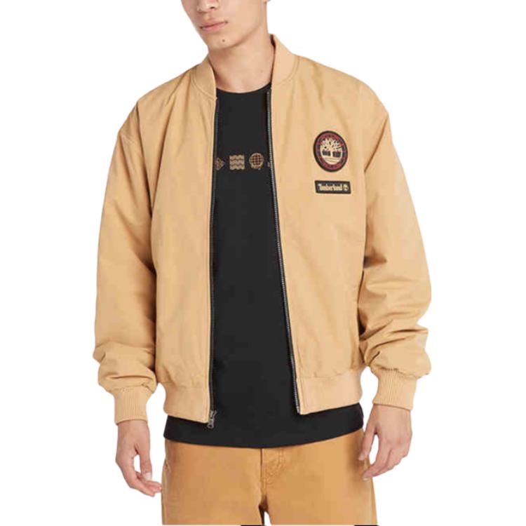 Timberland Logo Baseballkragen Wasserdicht Warm Baumwolljacke Unisex Jacke Hellweizen A5PWJ-EH3