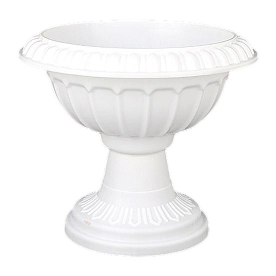 Vază înaltă vintage din plastic, Vas tip urnă, Ghiveci de flori cu bază pe piedestal, Interior Exterior, Ghiveci decorativ retro pentru Grădină, Terasă, Verandă, Casă, Nuntă