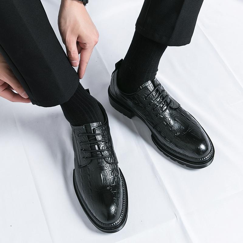 Fashion Fashion Trend Comfort Thick Soled Leather Shoes Men Business Formal Brand Men Casual Shoes Classic Handmade Oxford Wedding Shoes