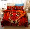 Modny Zestaw Pościeli 3D z Nadrukiem Cyfrowym Tygrys Zestaw Pościeli Dziecięcej Pościel Zwierzęca Zestaw Poszwy na Kołdrę Twin Dla Dorosłych Chłopców Rozmiar King