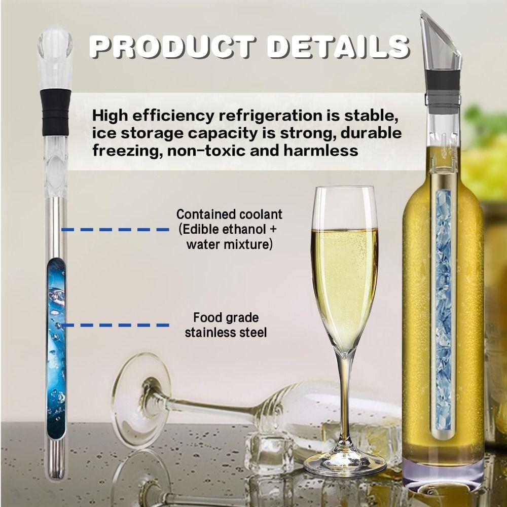 Stainless Steel Wine Cooling Stick Keeps It Chilled Wine in 15 Minutes Wine Chiller Stick Rapid Cooler