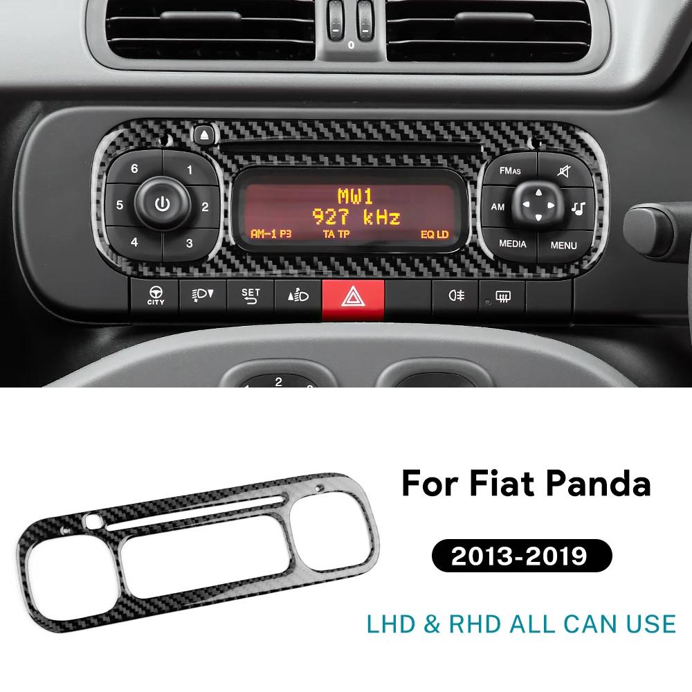 Real Soft Carbon Fiber Sticker For Fiat Panda 2013-2019 2020 2021 2022 2023 2024 2025 LHD RHD Car Central Control Screen Trim