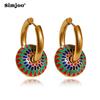 SIMJOO Drop Glaze Circle Bohemian Style Light Luxury Retro Niche Design Earrings Fashion Temperament Earrings Female