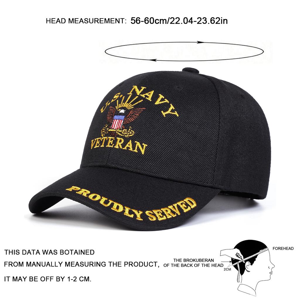 Unisex U.S.. Granatowa Haftowana Regulowana Czapka Baseballowa Treningowa dla Praktykantów Czapki Koszykarskie Wiosna Jesień Sport Plenerowy Podróż