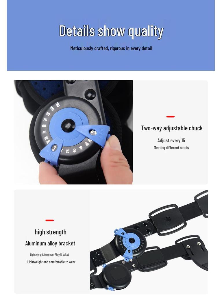 Jiahe Type I Adjustable Knee Immobilizer for Meniscus, Ligament Injuries & Leg Fractures