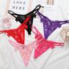 Sexy Panties Fashion Embroidery Hollow Open Crotch Sex Temptation Women's Thong Invisible Thin Belt Low Waist T Pants