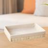 Woven Basket ,Rectangular Organizer Bin ,Cloth Lining ,Desktop Sundries Organizer, Handmade Storage